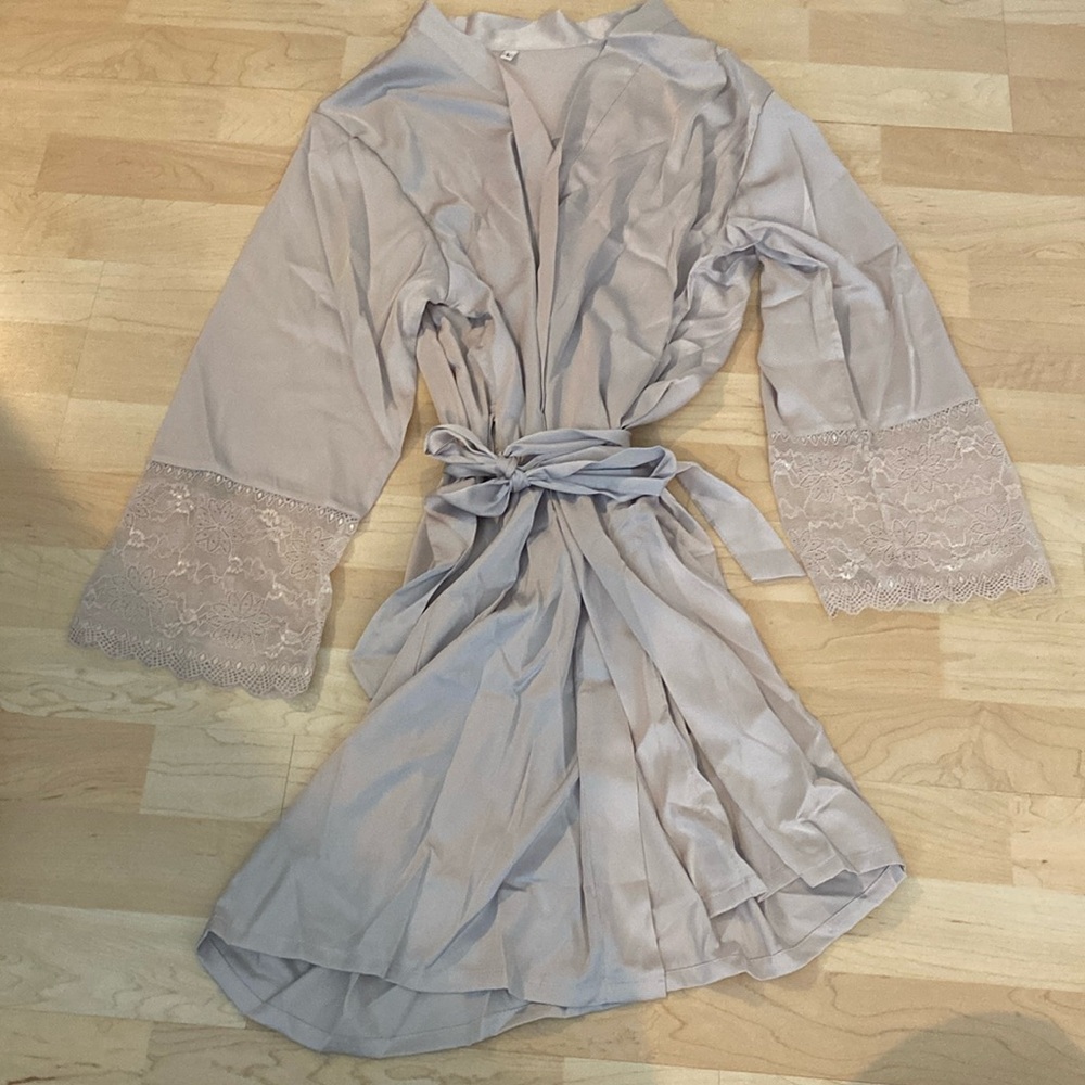 NEW! Bride silk bathrobe - large